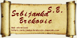 Srbijanka Breković vizit kartica